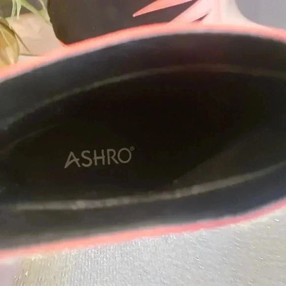 Ashro Red and Black Zig Zag Greccia Bootie Boots - Picture 6 of 9